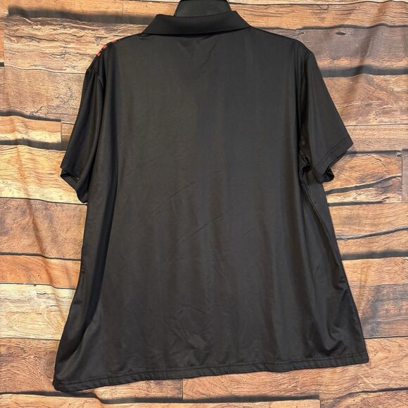 Men's 2XL Geometric Polo Shirt Black Red Purple Pattern Performance Dry Fit Golf - Picture 4 of 6